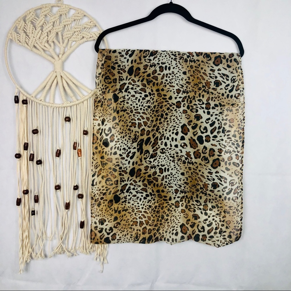 Leopard Infinity Scarf With Crotchet Back NWT